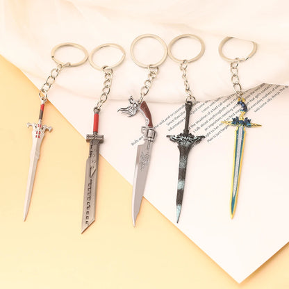 Final Fantasy Sword Pendant Keychain – Mini Remastered Game Key Ring for Car, Backpack & Cosplay Jewelry Accessories Gift