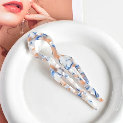 Acrylic Fish Tail U-Shaped Hairpin - French Twist & Lazy Bun Styling Accessory