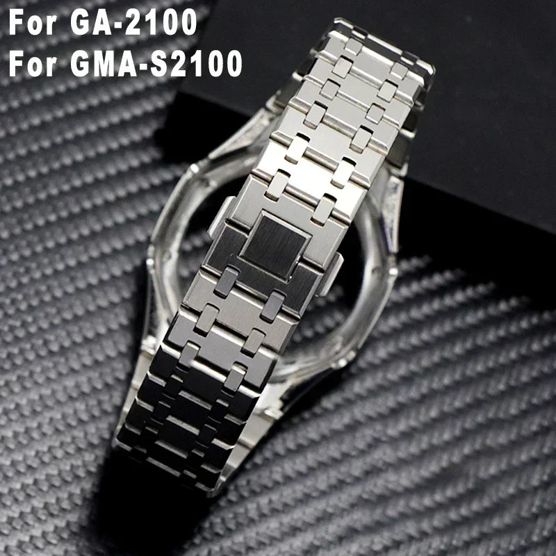 Gen4 Mod Kit for Casioak GA2100/2110 – Metal Bezel, Rubber Watch Case & Stainless Steel Strap