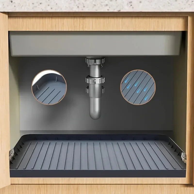 Durable Waterproof Under-Sink Mat – Drip Tray Liner for Kitchen & Bathroom Cabinets, Easy-Clean Storage Protector