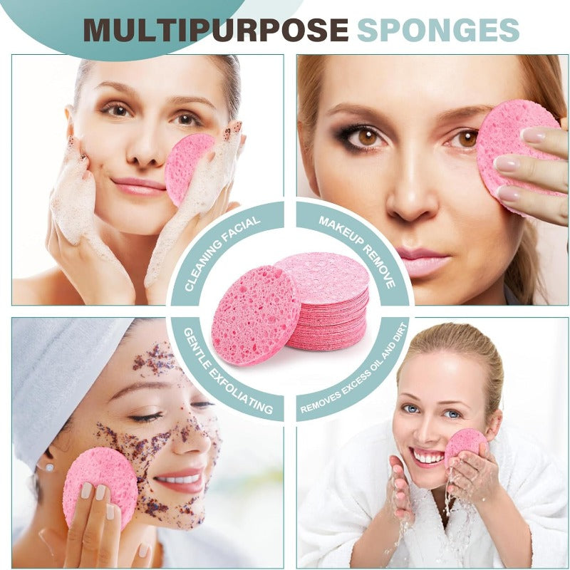 50-1000PCS Compressed Facial Cleansing Sponges – Absorbent, Latex-Free Exfoliating Makeup Pads