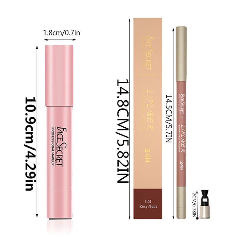 Matte Lipliner & Lipstick Set – Waterproof, Long-Lasting Soft Matte Lip Color for Women