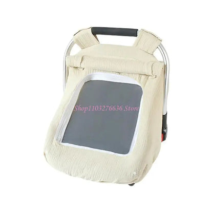 Infant Car Seat Canopy - Breathable Stroller Cover with Window Windproof Baby Sunshade for Boys and Girls