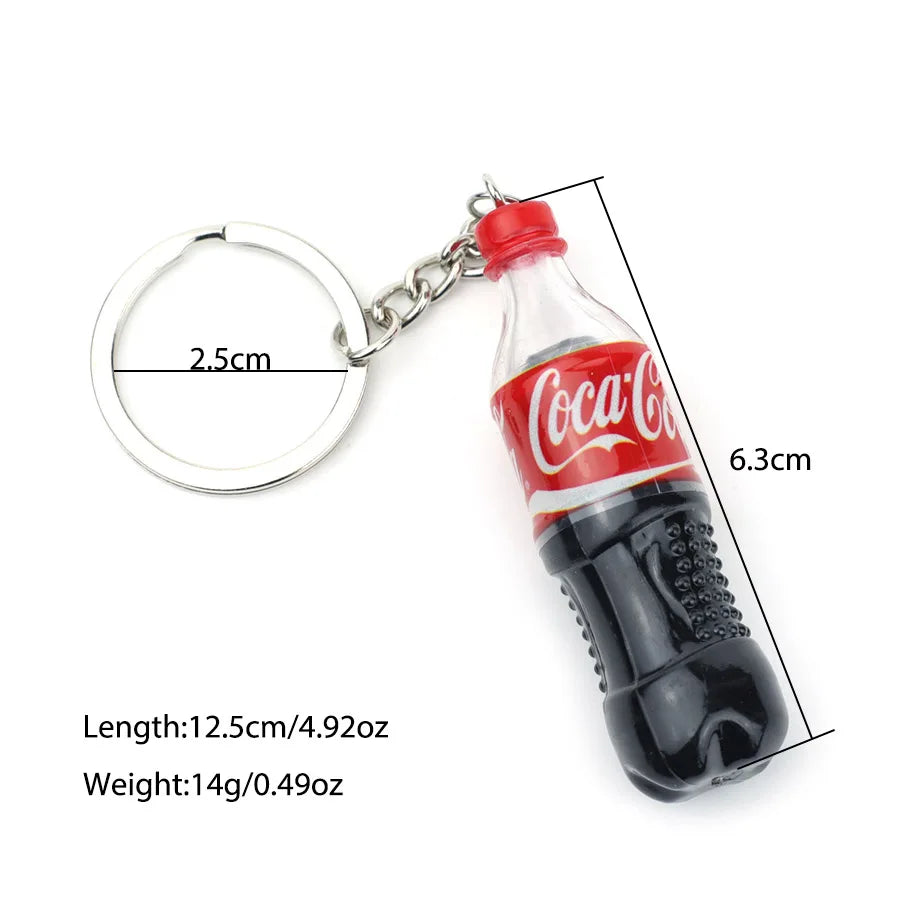 Mini Beverage Bottle Keychain - Creative Unisex Bag Charm, Apparel Accessory & Party Gift