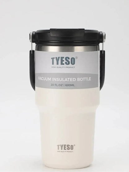 Tyeso Double-Layer Insulated Coffee Cup – Portable Stainless Steel Ice Cream Cup with Cold Insulation & Large Capacity