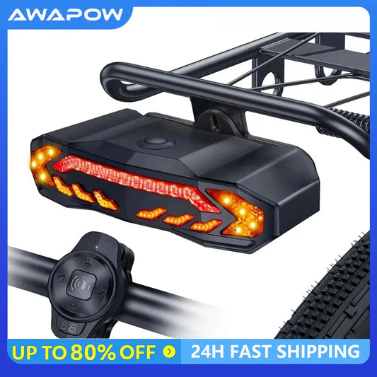 Rockbye Rechargeable Wireless Bike Tail Light with Turn Signals, Anti-Theft Alarm & Bicycle Safety Light