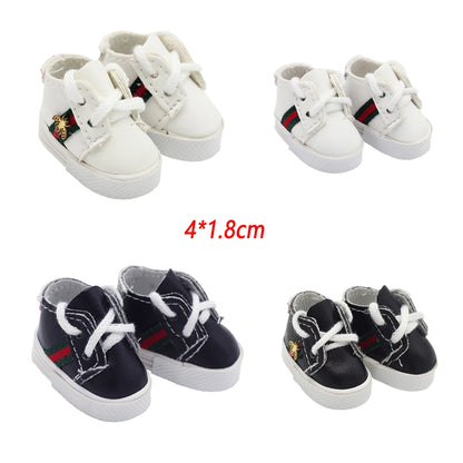 Labubu Doll Sneakers (4x1.8cm) - Shoes for 17cm Macaron Plush, 15cm EXO Cotton, & 1/6 BJD Dolls Accessories