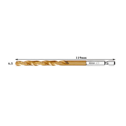 Hexagonal Handle 13-Piece Titanium Twist Drill Bit Set, 1.5-6.5mm Electric Drill and Screwdriver Reaming Tool