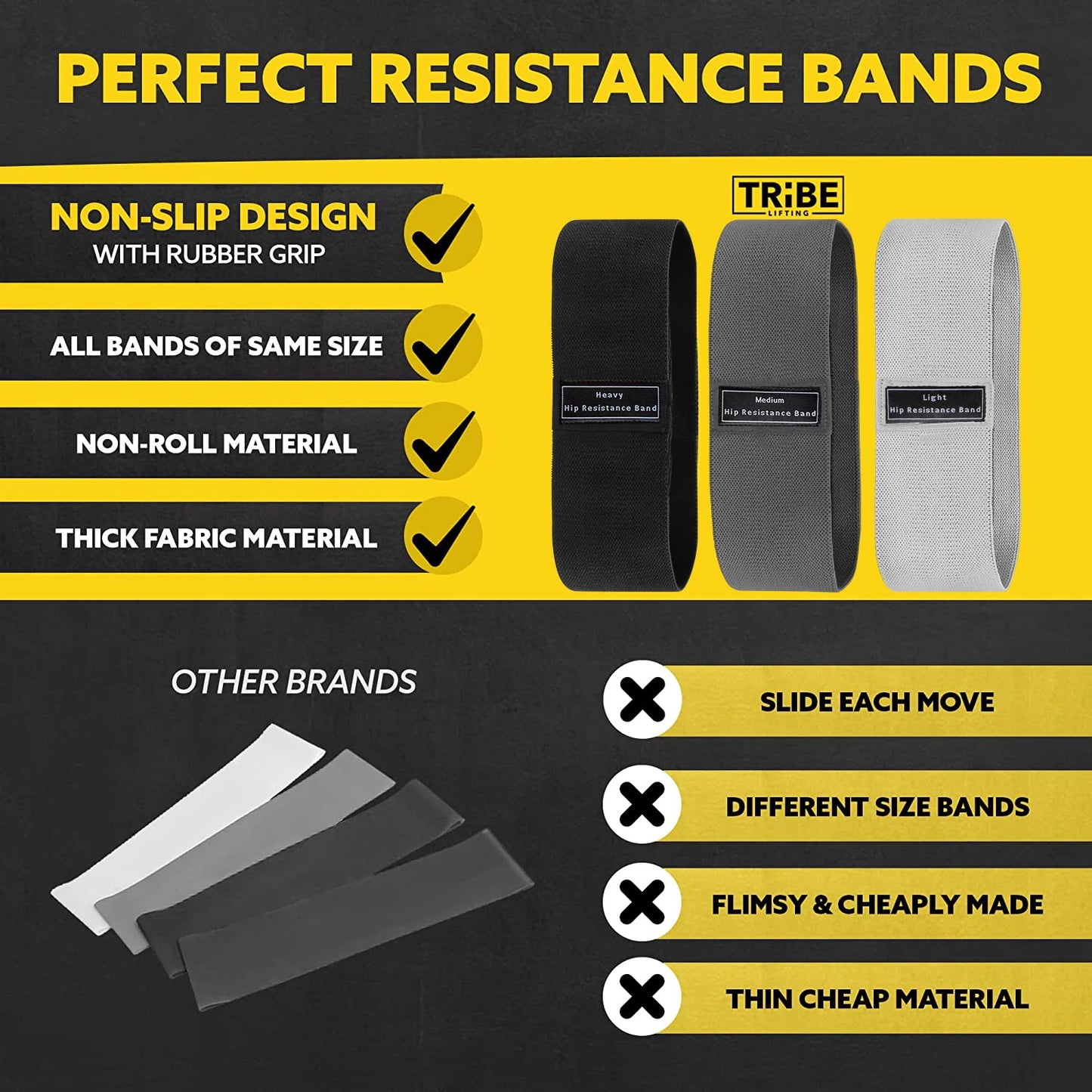 Enhance Your Workout with Fabric Resistance Hip Booty Bands - Glute and Thigh Elastic Workout Bands for Squats, Stretching, and Fitness - Yoga Gym Equipment
