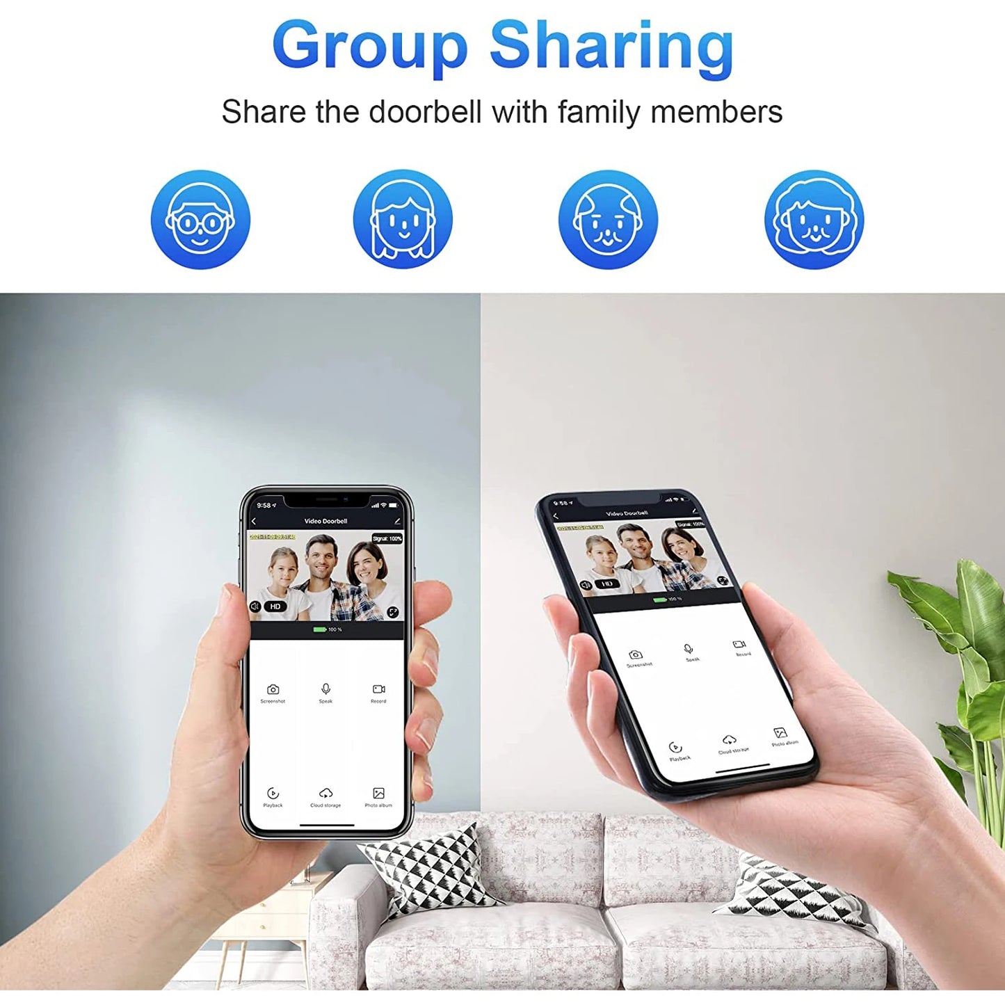 1080P Wireless Video Doorbell Camera – WiFi Smart Doorbell, Tuya Smart Home Security, Motion Detection, Night Vision, Intercom