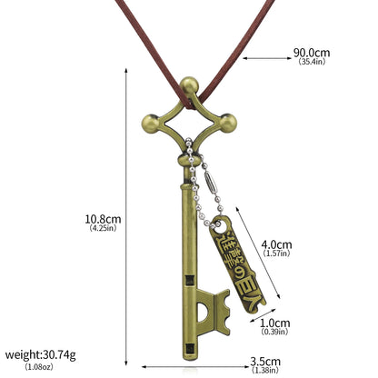 Attack on Titan Eren Jaeger Basement Key Necklace - Anime Cosplay Pendant Jewelry for Fans Men and Women