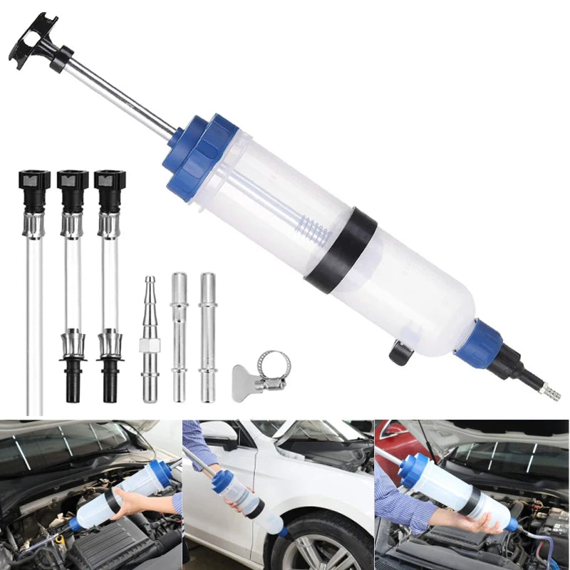 Car Oil & Brake Fluid Extractor – Manual Syringe Pump for Oil Change, Vacuum Suction, Fuel Transfer Hand Pump