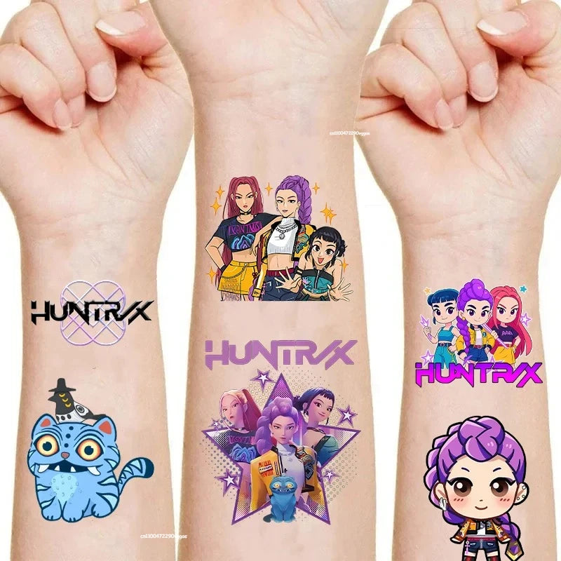 20pcs Cartoon K-Pop Demon Hunters Rumi Temporary Tattoo Stickers – Fun Party Gift Set