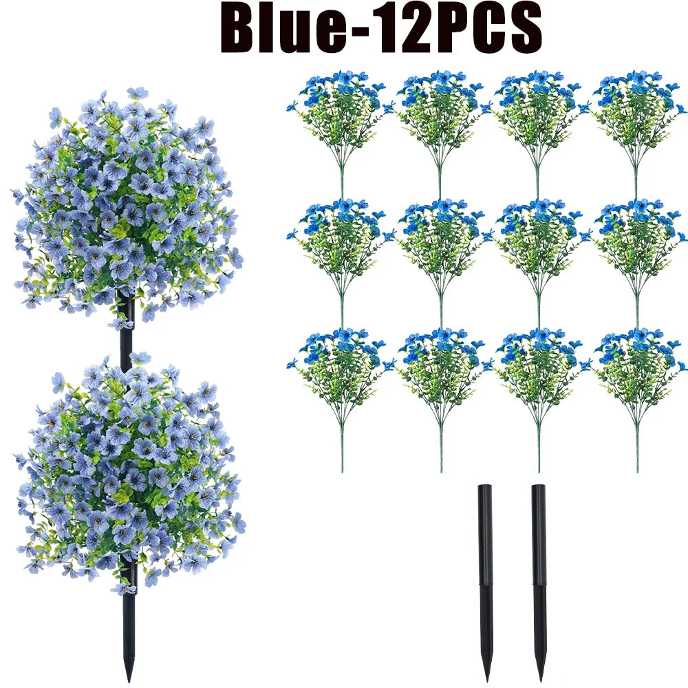 Artificial Eucalyptus Flowers - Faux Greenery Bouquet for Weddings, Home Decor & Vase Arrangements