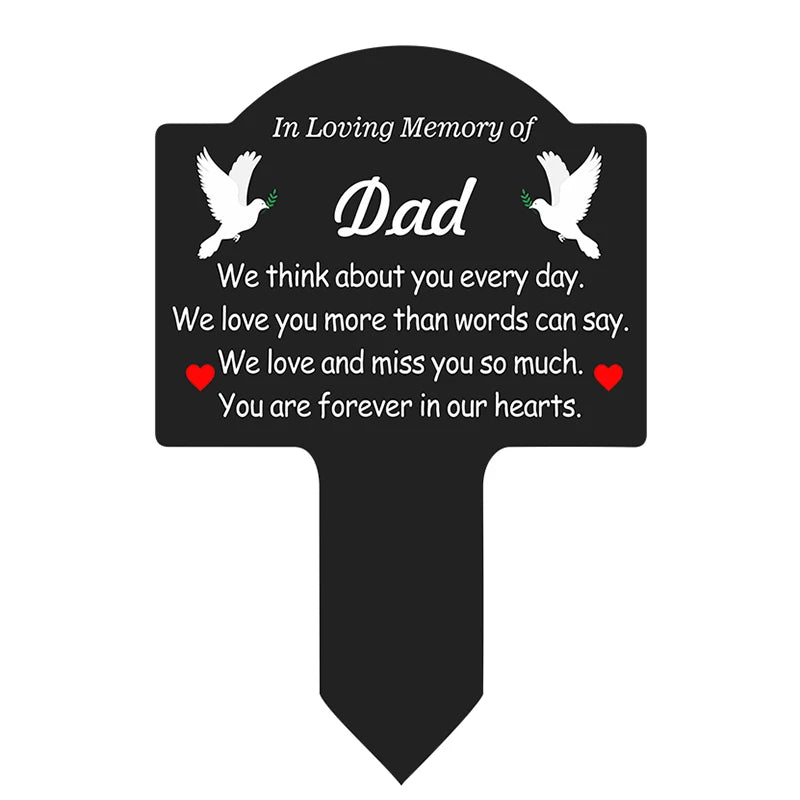 Waterproof Grave Stake – Cemetery Memorial Decoration for Mom, Dad & Loved Ones (Grandpa, Grandma, Brother, Sister, Son, Daughter)