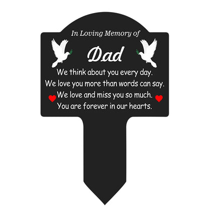 Waterproof Grave Stake – Cemetery Memorial Decoration for Mom, Dad & Loved Ones (Grandpa, Grandma, Brother, Sister, Son, Daughter)