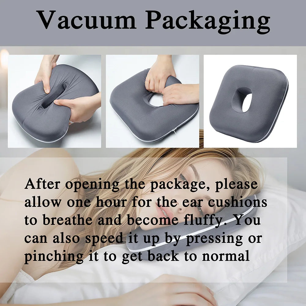 Ear Piercing Pillow for Side Sleepers | CNH Relief, Ear Pain & Inflammation with Ear Hole & Guard Pillow