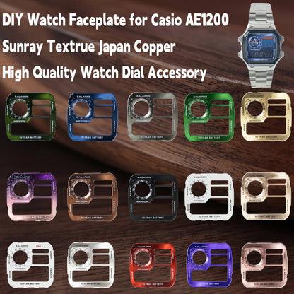 Casio AE1200 Watch Dial Mod - Copper Sunray Texture Faceplate Replacement Accessory