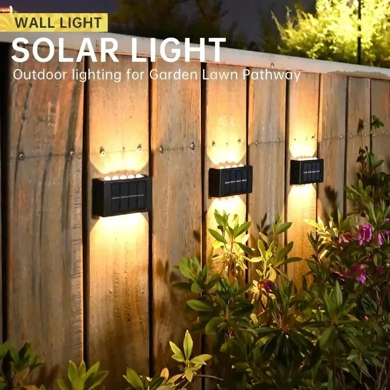 4/6/8/10 LED Solar Wall Lamp - Waterproof Up & Down Outdoor Light for Garden, Yard, Fence & Landscape Decor