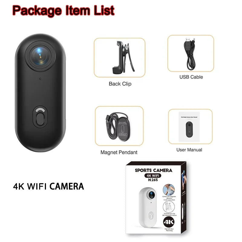 4K/1080P Outdoor Sports Action Camera – Mini Helmet & Bike Cam for Motorcycle, Bicycle & Body Video Recording