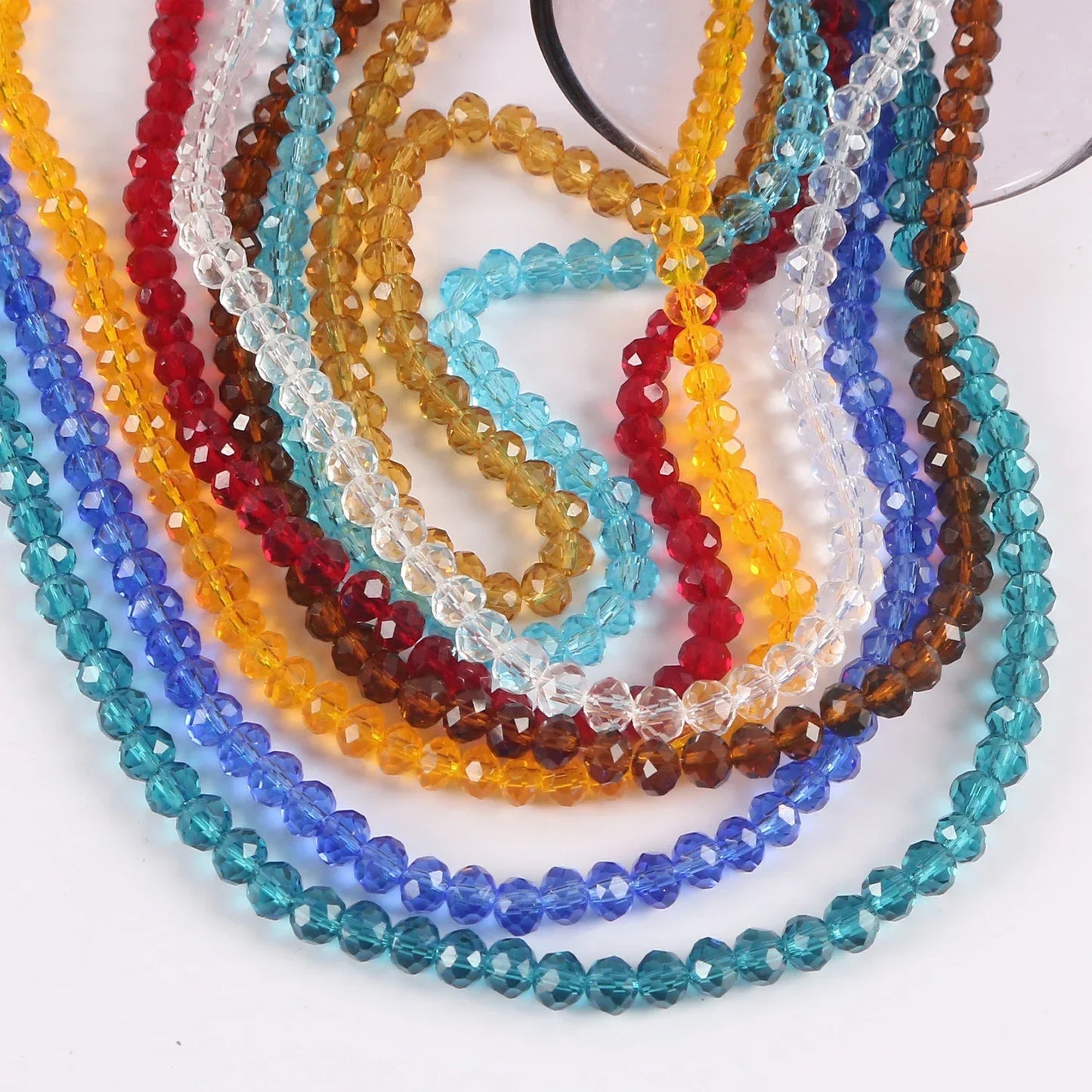 Austria Crystal Rondelle Beads - 2mm/4mm/6mm/8mm Faceted Glass Spacer Beads for DIY Jewelry & Bracelet Making