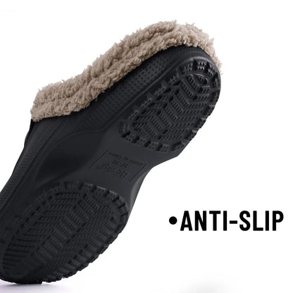 Kidmi Fur Clogs for Women and Men - Fashion Fuzzy Garden Shoes, Outdoor Waterproof House Shoes, Winter Antiskid Work Footwear