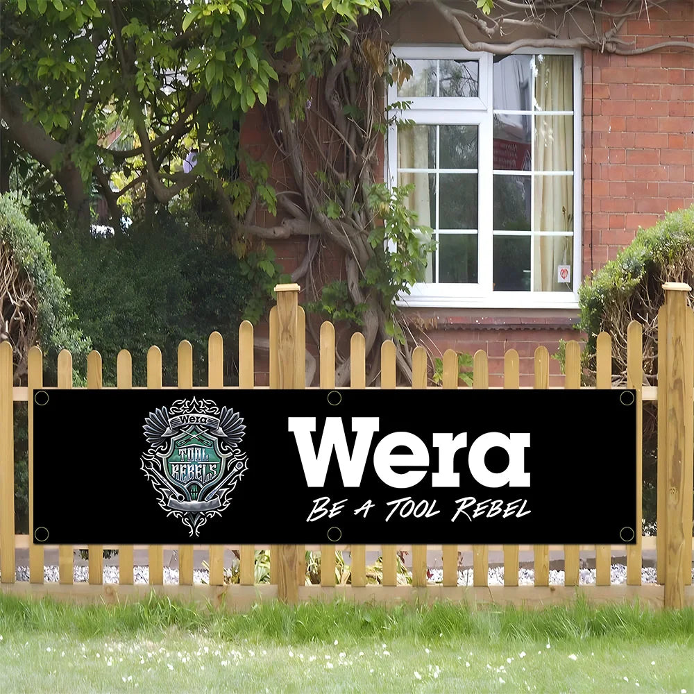 60x240cm WeraS Tools Garage Banner - Polyester Wall Tapestry with Brass Grommets for Indoor & Outdoor Decor
