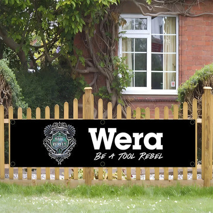 60x240cm WeraS Tools Garage Banner - Polyester Wall Tapestry with Brass Grommets for Indoor & Outdoor Decor