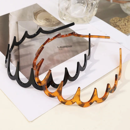 Fashion Wave Headbands for Women – Solid Color Toothed Non-Slip Hair Bands, Face Wash & Sports Hairbands, Hair Accessories for Girls