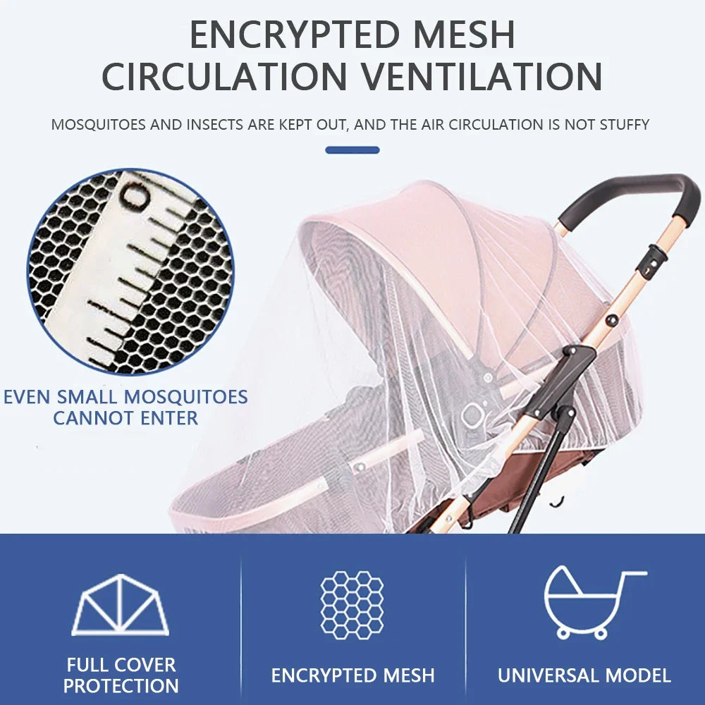Summer Mosquito Net for Baby Stroller - Infants' Pram Insect Shield Net for Safe and Hassle-Free Outdoor Adventures