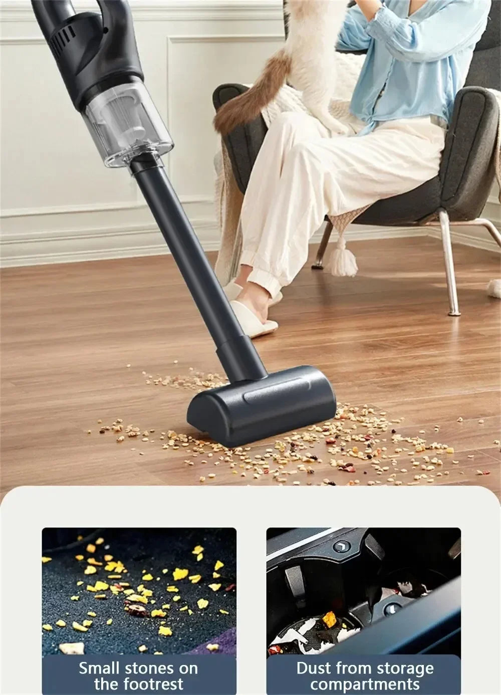Cordless Handheld Vacuum Cleaner – Rechargeable Wet & Dry Mini Vacuum for Home, Car & Pet Cleaning
