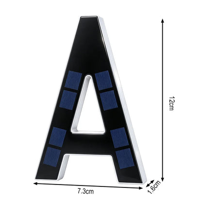 12CM Solar House Number Light - LED Outdoor Address Sign with Light Sensor for Home & Doorway