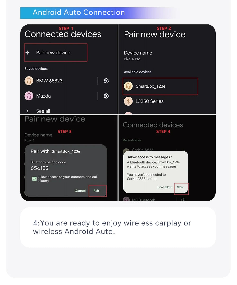 2025 Wireless CarPlay Smart Box – Plug & Play WiFi Adapter, Auto Connect, Wired to Wireless Android Upgrade