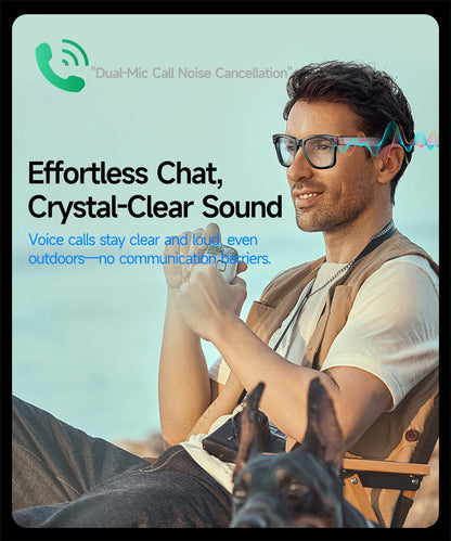 LIGE Smart Glasses — AI Camera Sunglasses with BT Call, Music, Touch Control, Voice Assistant, Video & Sound Recording, WiFi Transmission