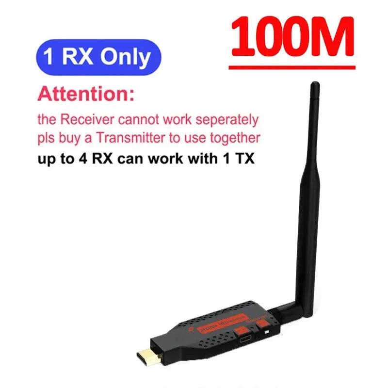 1080P 150m Wireless HDMI Extender – 1 TX to 4 Splitter, Video Transmitter & Receiver for PS4, Camera, Laptop, PC, TV, Monitor & Projector