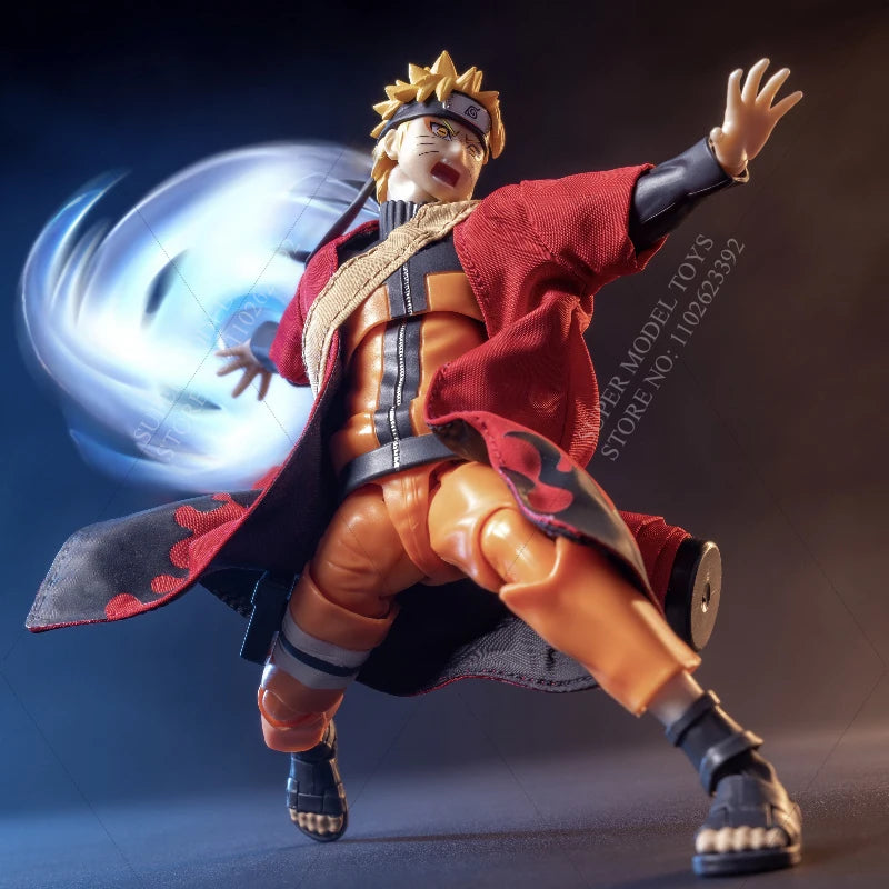 1/12 Scale Naruto Uzumaki Red Robe — 6" SHF / 1/12 Action Figure Costume Accessory (Male Soldier Style)