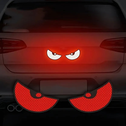 2PCS Demon Eye Reflective Stickers — Car & Motorcycle Safety Decals to Improve Night Visibility