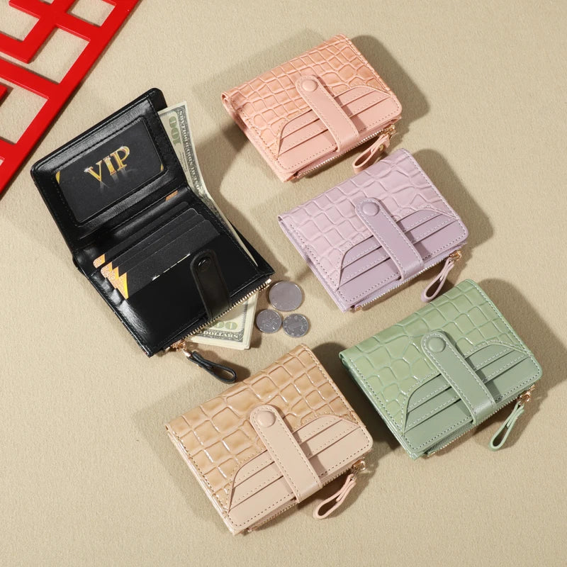 Elegant Women’s Multi-Card Wallet – Casual PU Leather Double Zip Clutch with Crocodile Texture and Stylish Storage