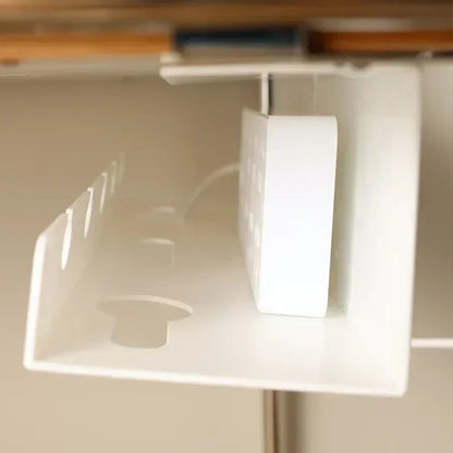 Under-Desk Cable Management Tray with Clamp – Sturdy, Spacious Power Strip and Cord Holder, No Drilling Required