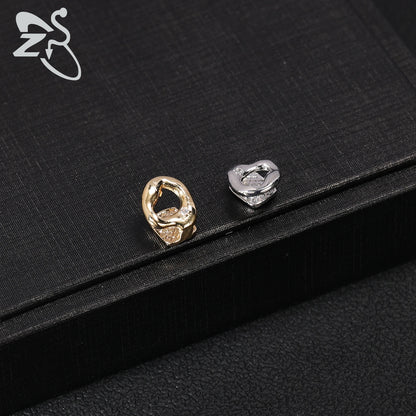 ZS Hip Hop Grillz – Silver/Gold Plated CZ Crystal Cross & Rose Star Tooth Cap, Top & Bottom Set