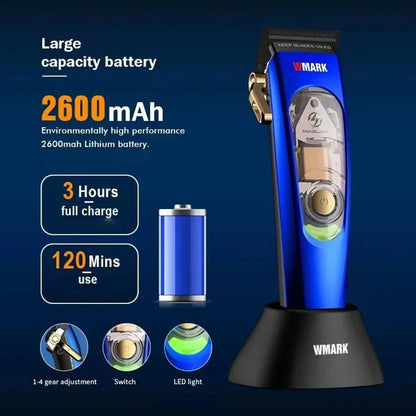 WMARK NG-9004 Hair Clipper for Men – 10,000 RPM MAGLEV Motor, Cordless Rechargeable Trimmer with Base