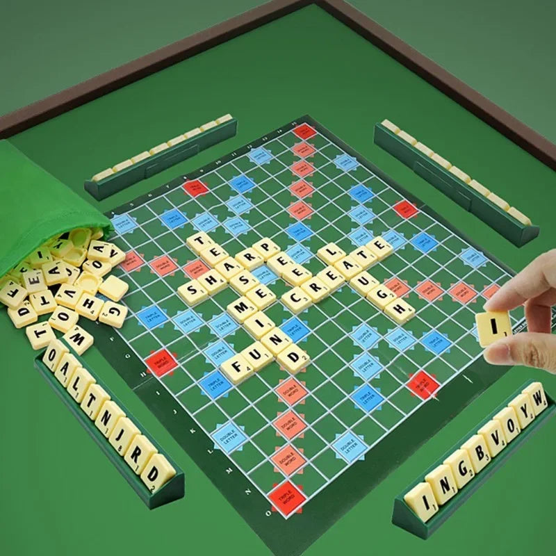 2–4 Player English Spelling Board Game – Alphabet Scrabble Puzzle & Word Chess Educational Toy Set, Travel-Friendly Learning Game for Kids & Family