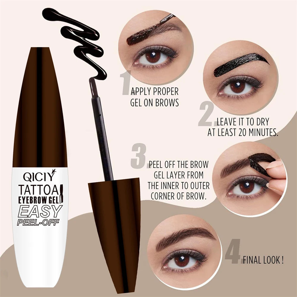Long-Lasting 3-Day Tattoo Eyebrow Gel Cream – Easy Peel-Off, Smudge-Proof, Sweat-Resistant Waterproof Cosmetic