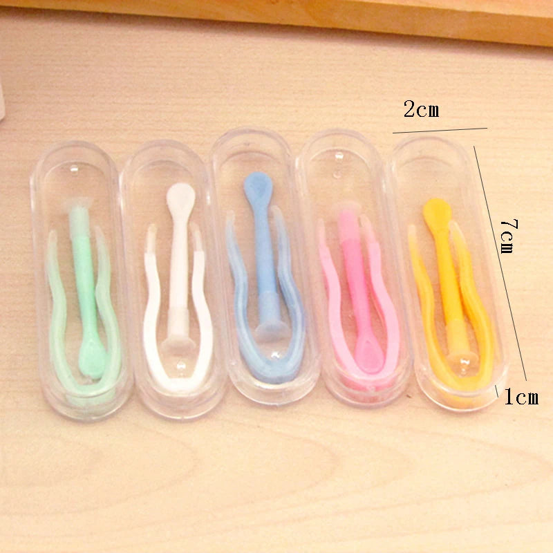 1Set New Contact Lens Inserter Remover - Multicolor Tweezers and Suction Stick - Special Clamps Tool