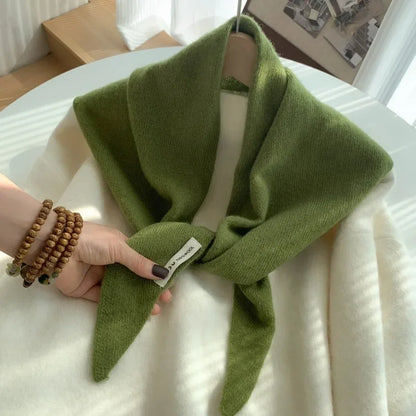 Women’s Wool Triangle Scarf – Multi-Functional Knitted Headscarf
