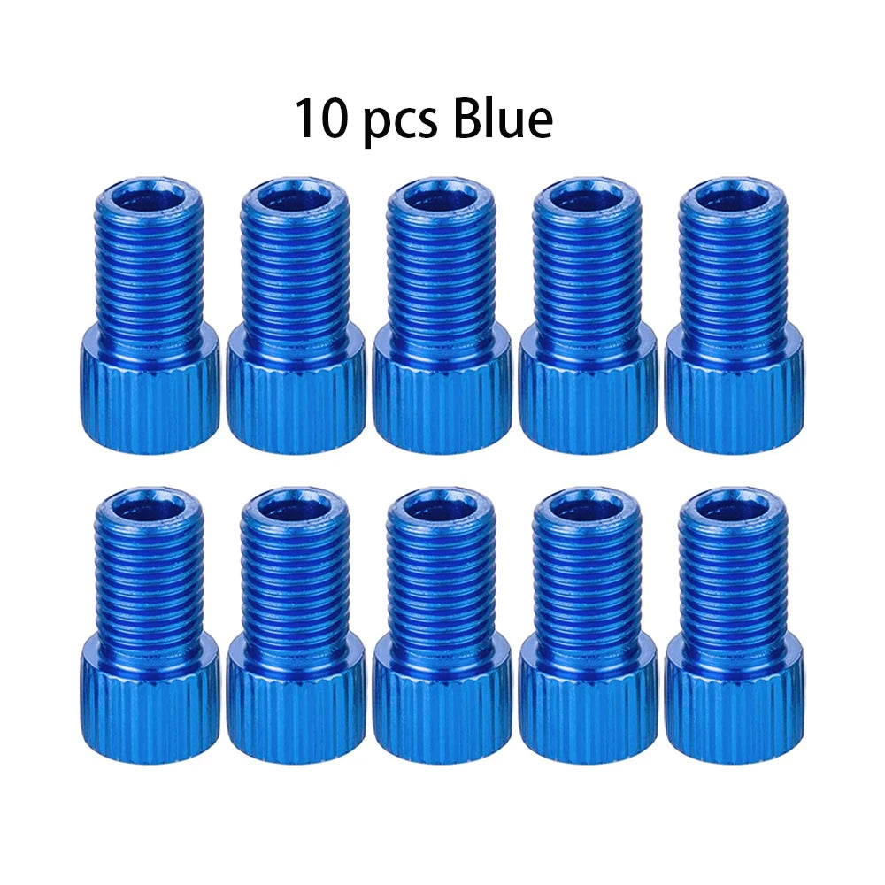 10-Color Aluminum Bicycle Valve Adapter – PRESTA to SCHRADER Converter for Bikes & Cars