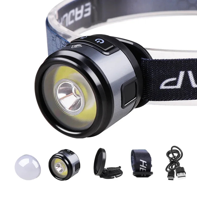 Rechargeable LED Headlamp - Ultra-Bright Adjustable Headband Light for Camping, Mining & Construction