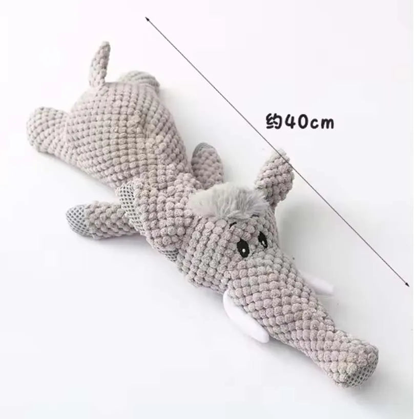 Plush Squeaky Dog Toy - Durable Fleece Chew and Teething Toy for Large Dogs