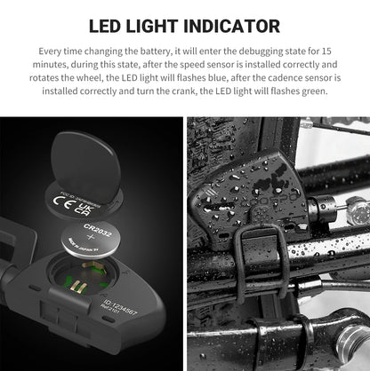 COOSPO Bicycle Speed and Cadence Sensor – Dual Sensor Bluetooth 5.0 and ANT+ Wireless, Waterproof, Compatible with Wahoo, Zwift, Garmin Etrex 30x