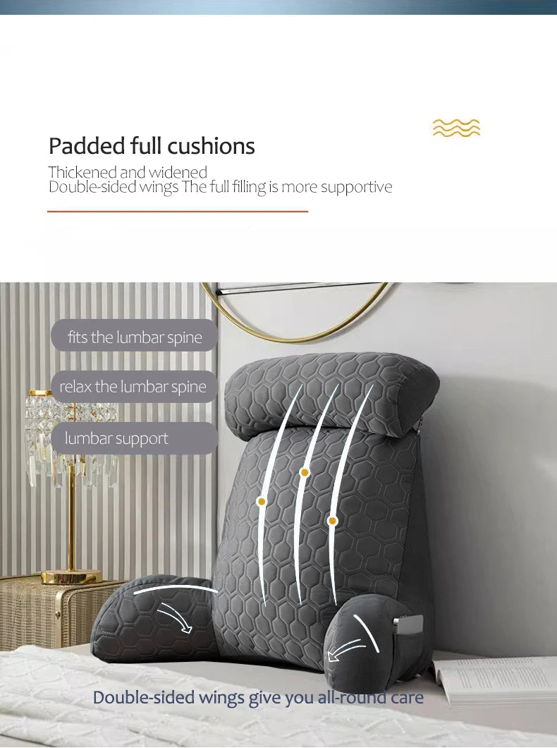 Triangle Reading Pillow – Cooling Latex Wedge Cushion, Removable & Washable Backrest for Sofa & Bed